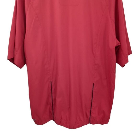 Adidas ClimaProof Short Sleeve Pullover Windbreaker Shirt Jacket Size L Red - Picture 11 of 11